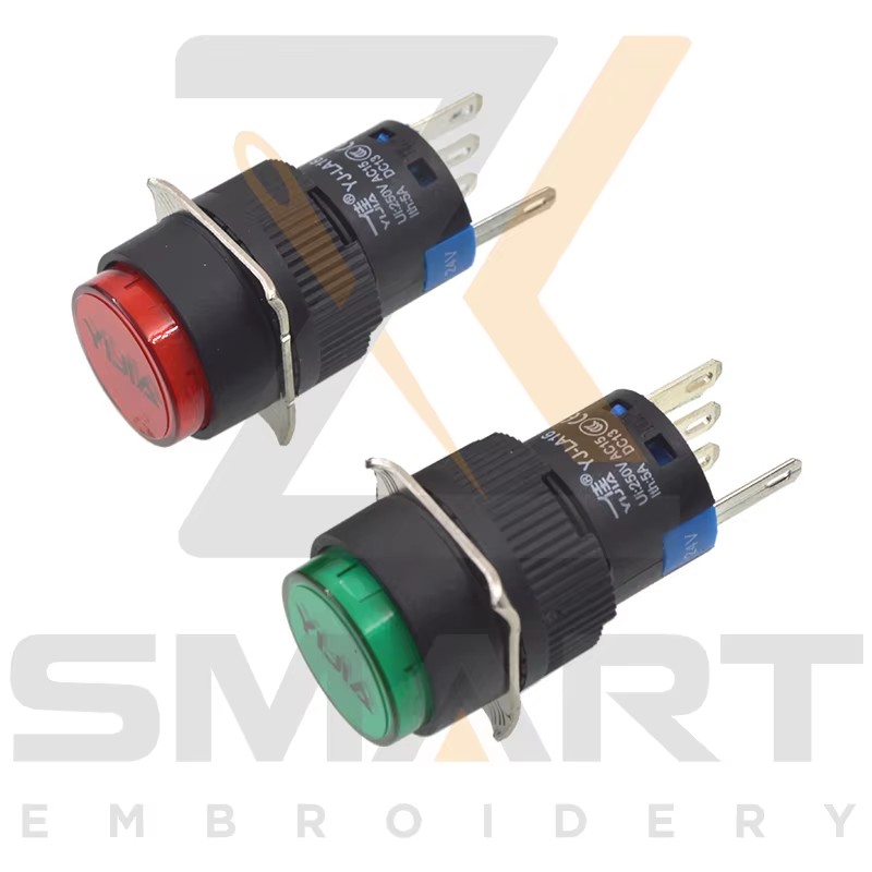 Knop schakelaar met lamp zelf terugkeer Chinese Embroidery Machine onderdelen EDH06-YJ-LA16G EDH06-YJ-LA16R